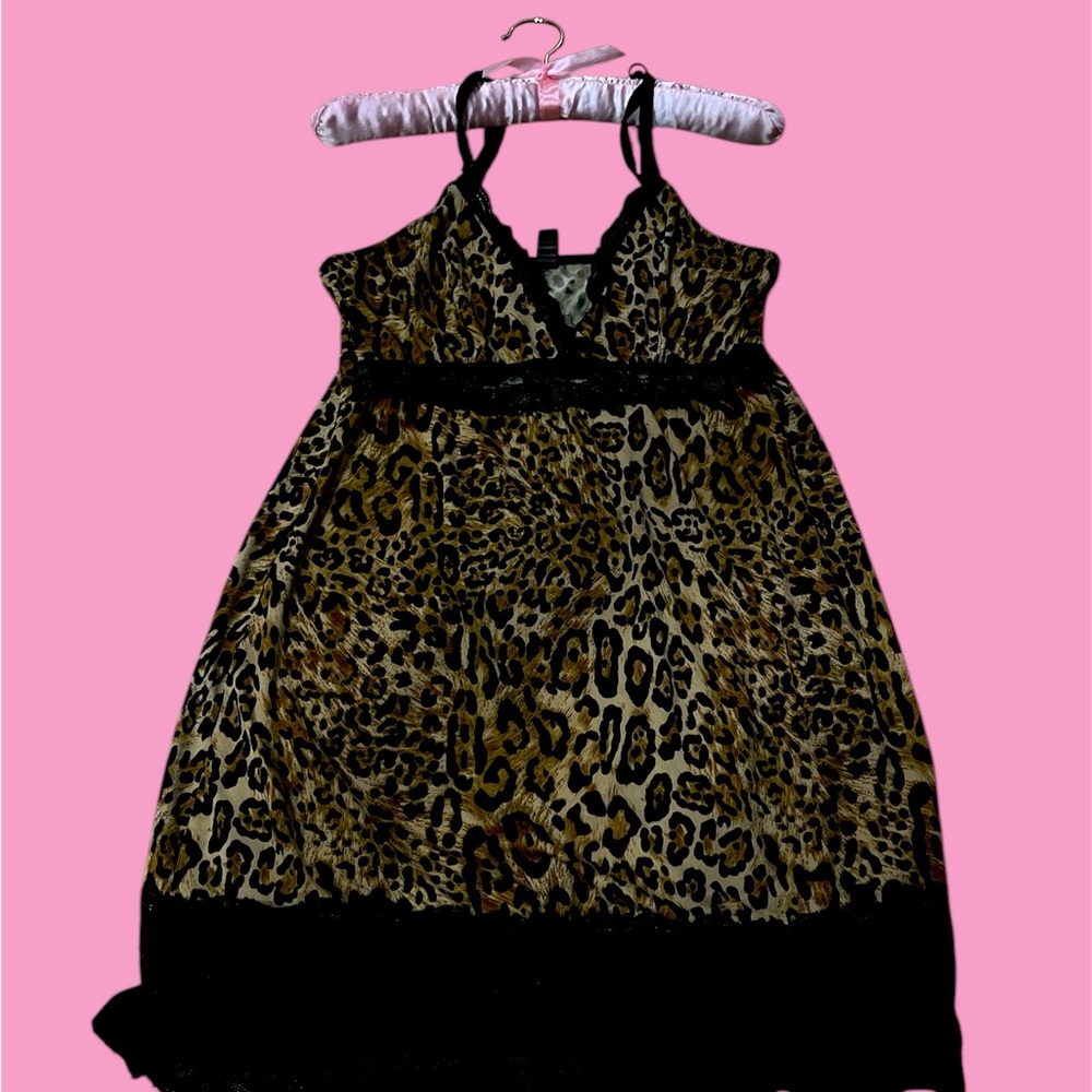Cheetah Print Silk Lingerie/Blouse Top